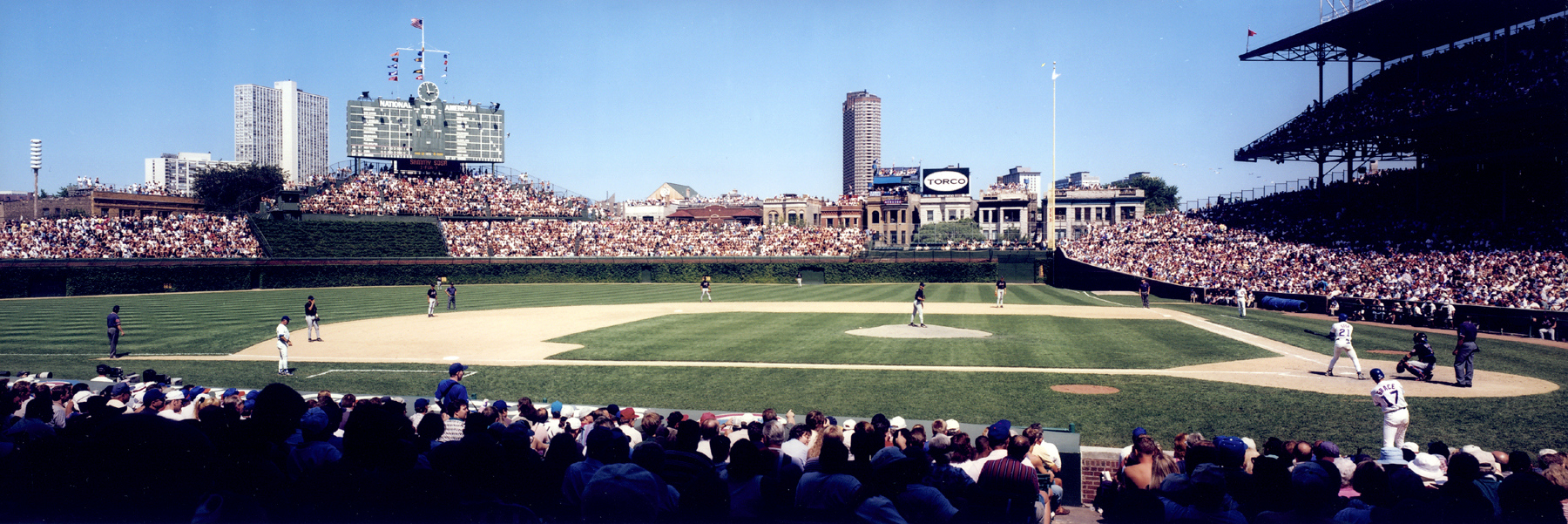 Chicago Cubs Wallpaper Of Wrigley Field Panorama Day Game