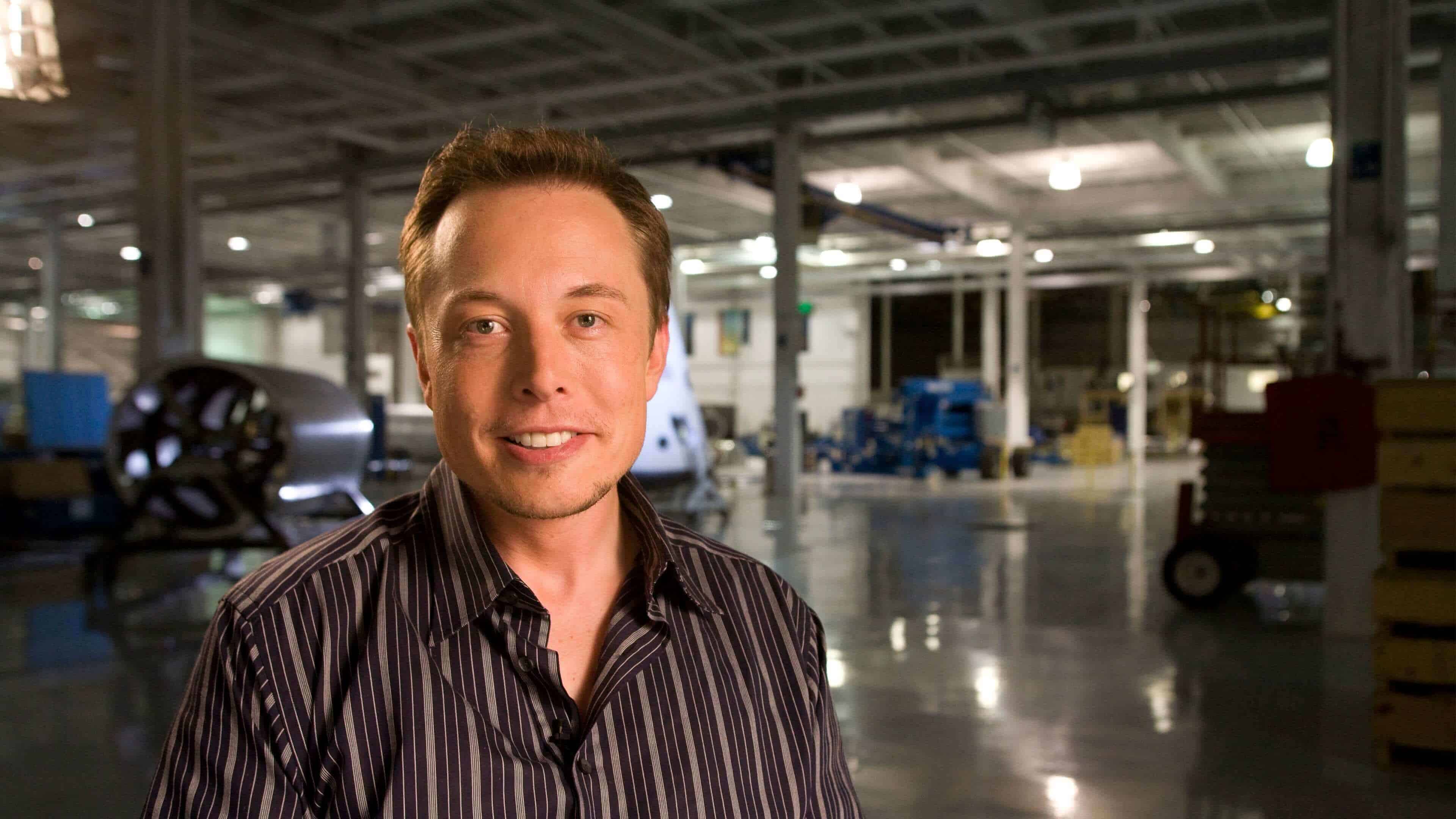 Elon Musk in SpaceX Factory: A 4K Wallpaper