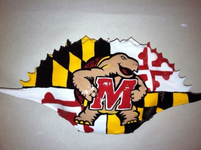 Maryland Terps Crab shell ornament from Designs by noodle http 640x478