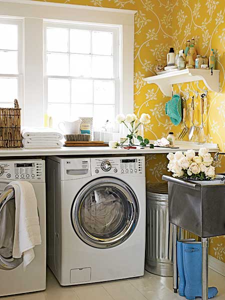 Free Download Chic Yellow Laundry Room Myhomeideascom