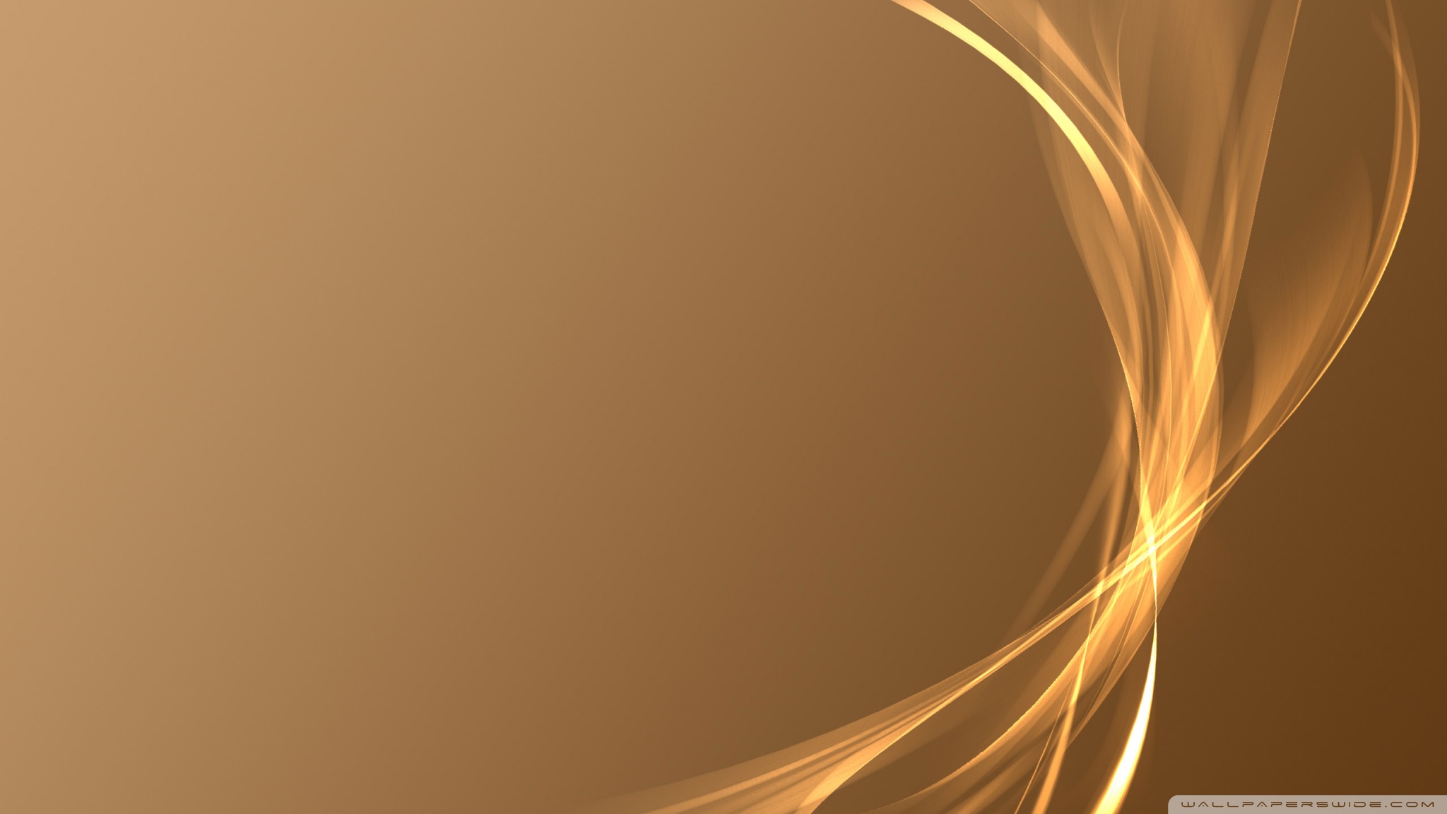 Abstract brown background with flowing golden lines