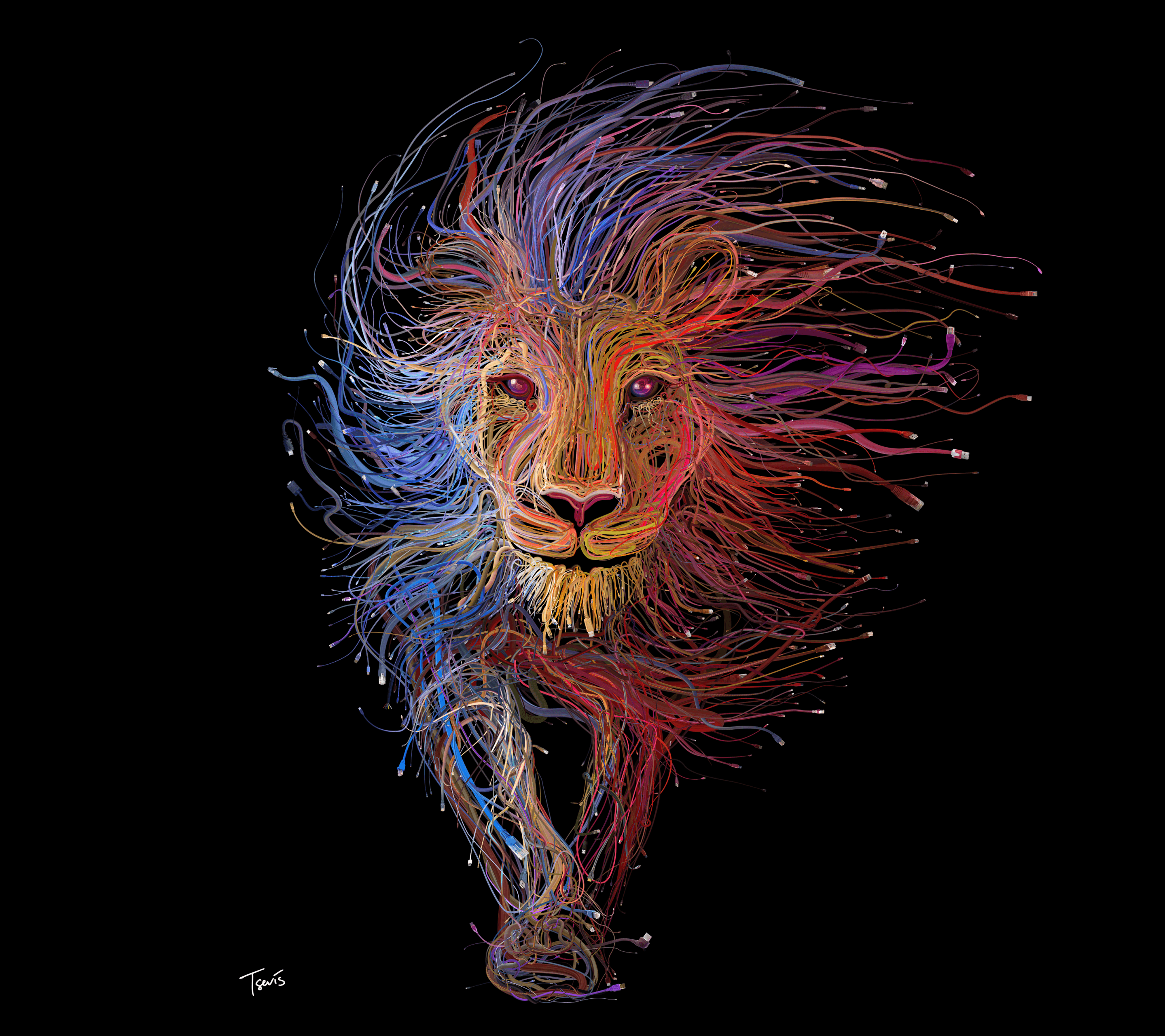 Abstract Lion Wallpaper Top Background