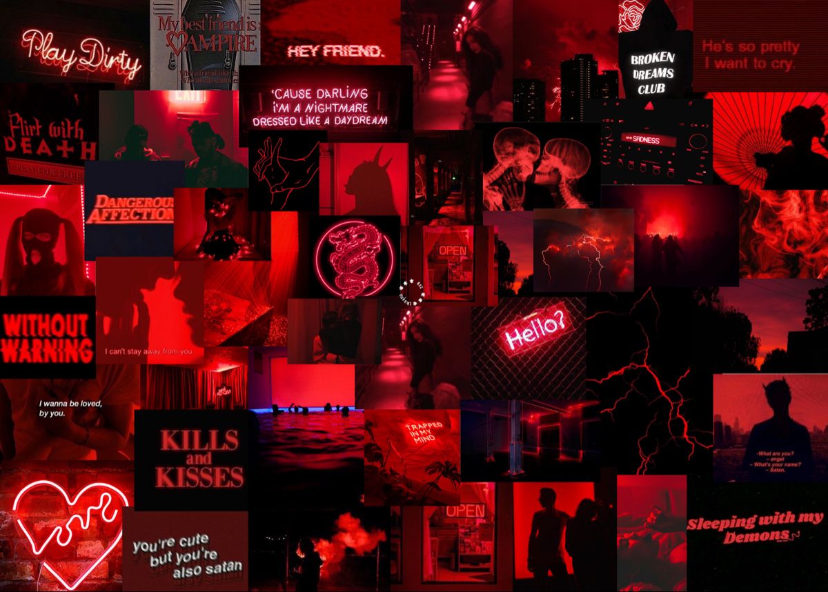 Neon Red Aesthetic Laptop Background L Wallpaper