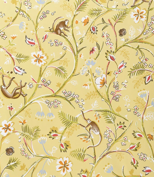 Guadeloupe Floral Wallpaper Light Yellow With Wild Jungle