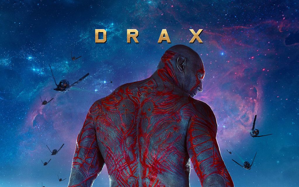Dave Bautista As Drax In Guardians Of The Galaxy Movie Wallpaper