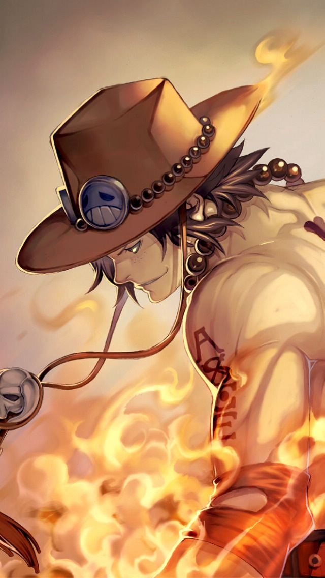 One Piece Ace iPhone Wallpaper Tags Anime Fiction Fire