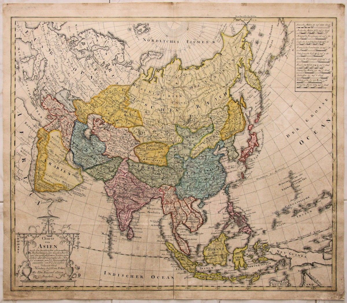 Asia China Japan Korea India Old Map Homan Heirs With Image