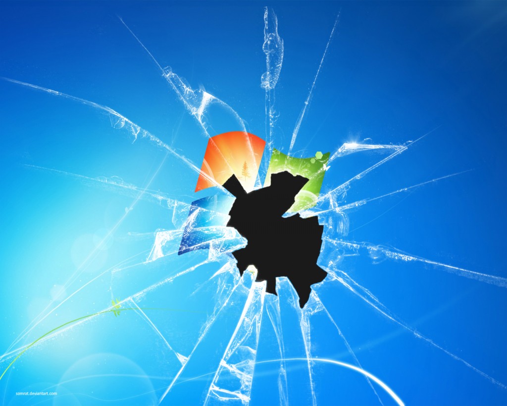 Broken Screen Wallpaper Windows XP Logos Brands