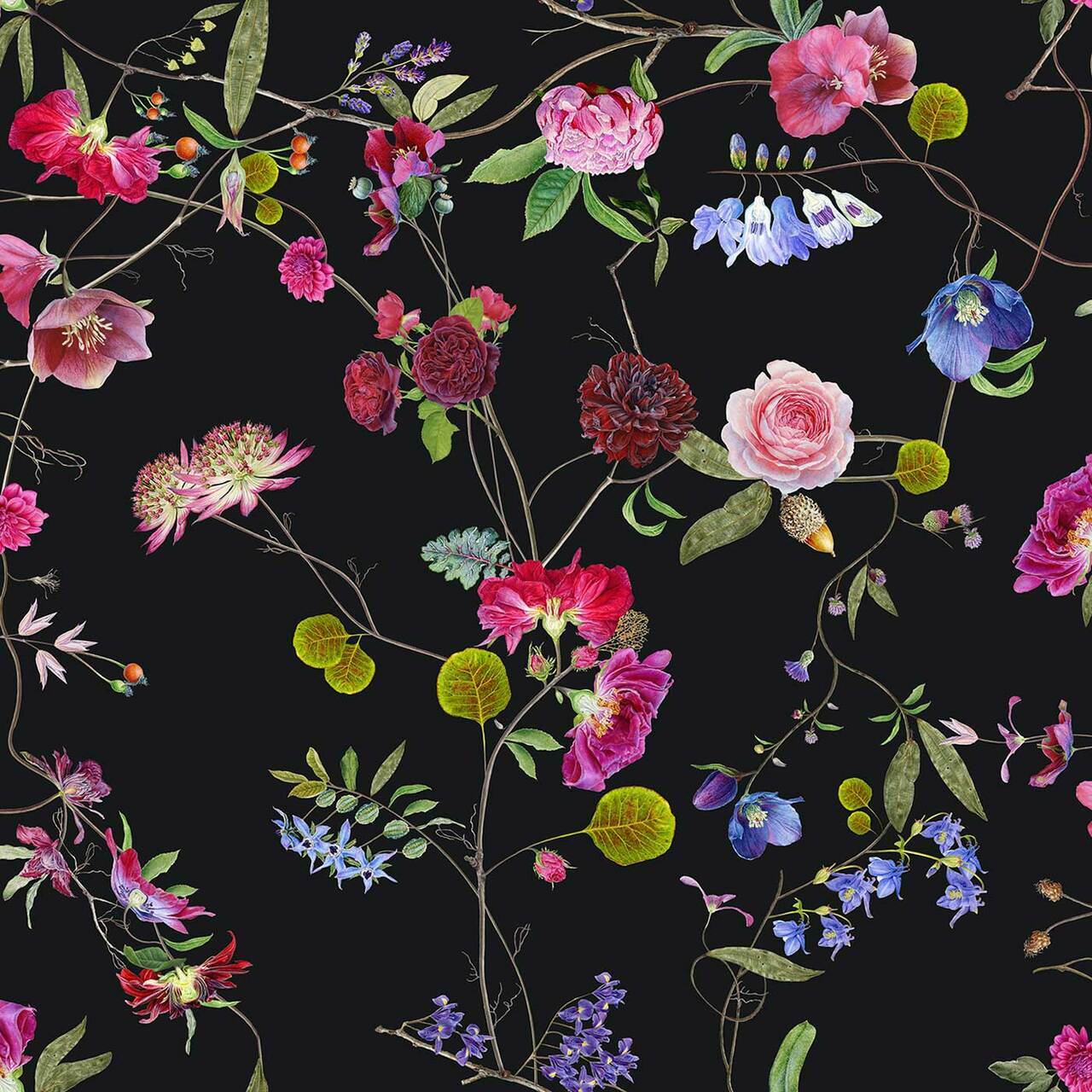 🔥 Free download Black Chinoiserie Wallpaper Botanical Floral Wallpaper