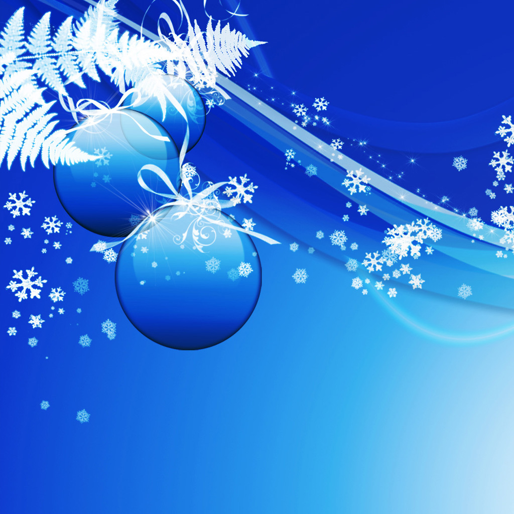 iPad Wallpaper Blue 3d Christmas Holiday Festival
