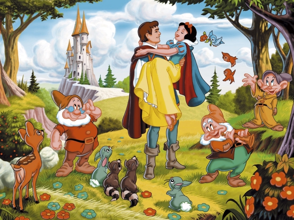 The Seven Dwarfs Wallpaper Snow White And