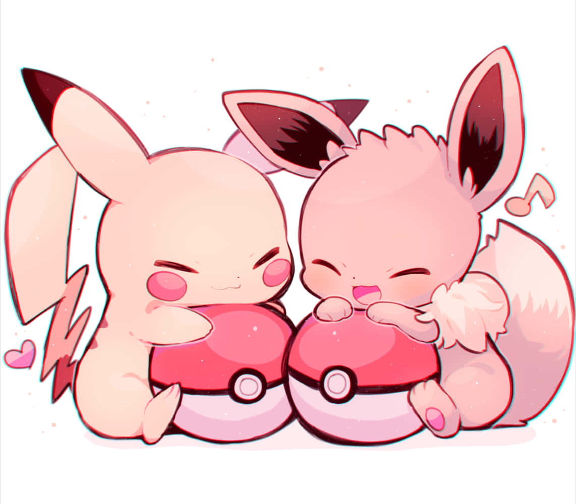 Cute Pikachu And Eevee Wallpaper