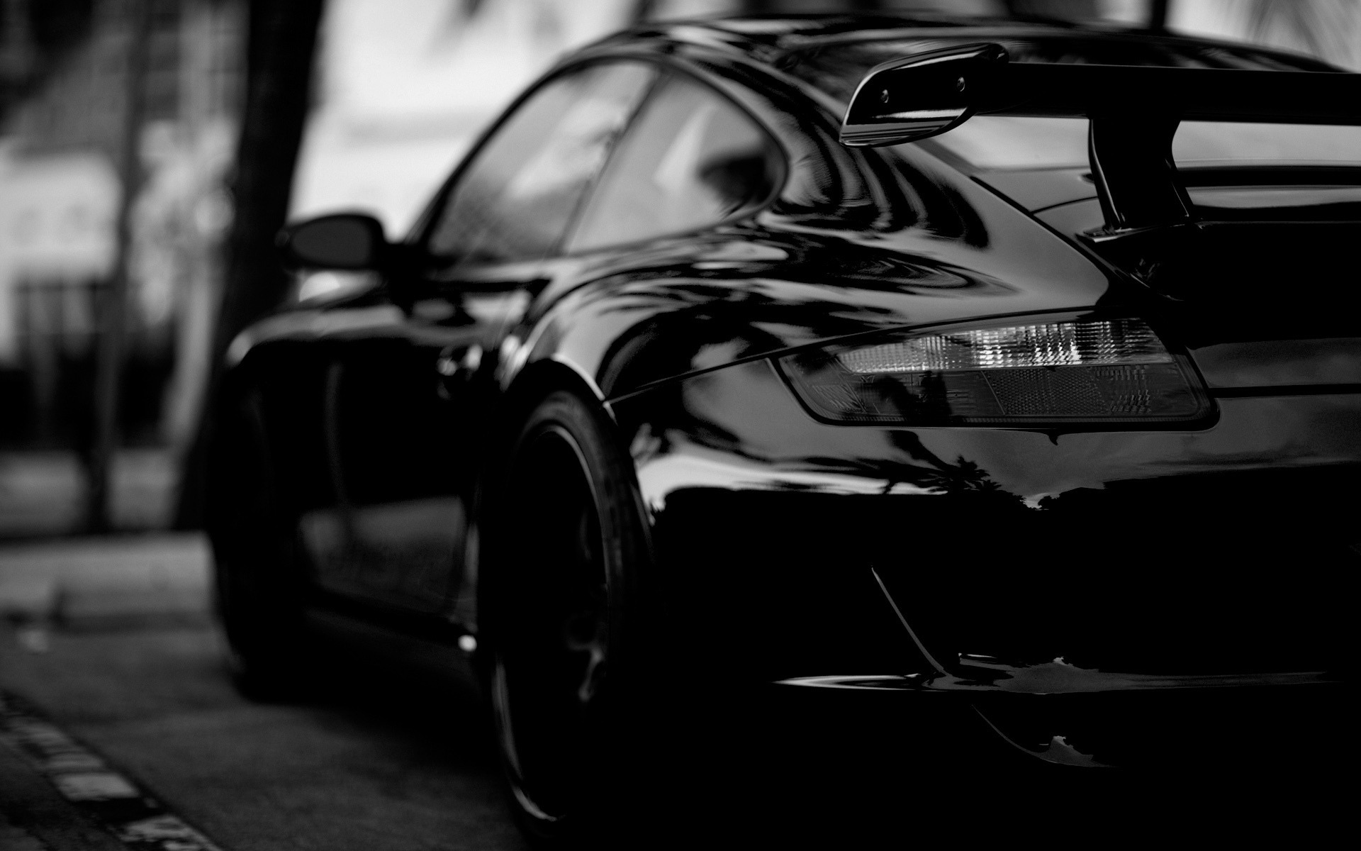 Car Porsche Black Wallpaper HD
