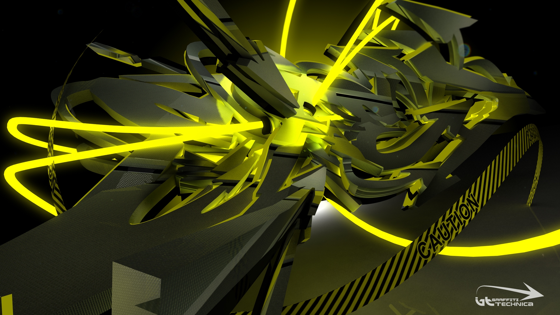Desktop 3d Graffiti Neon Tron Wallpaper And Make This