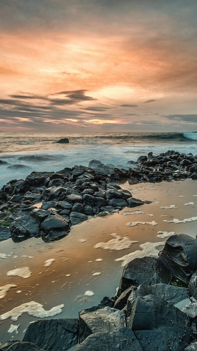 Northern Ireland Giant S Causeway Rocks Sea Sunset