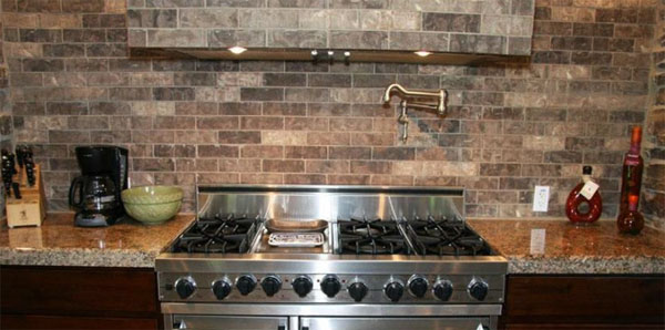 Faux Brick Tile Backsplash In The Kitchen Everything There Is
