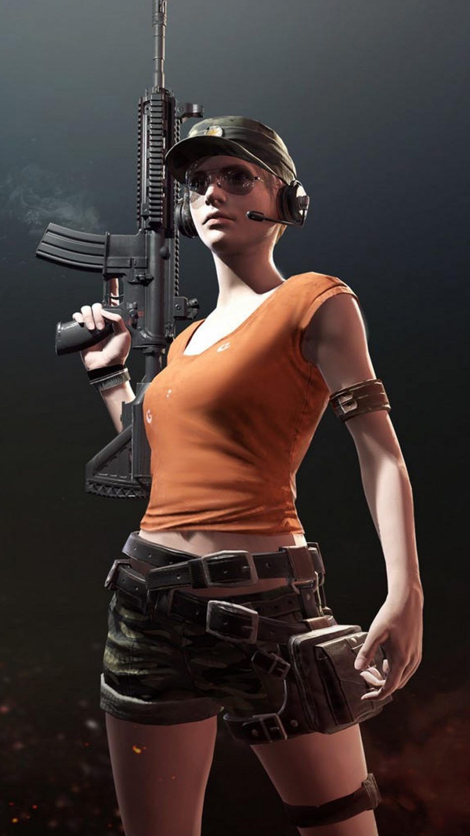 Pubg Female Player With Hat And Headphone Haha Mobile