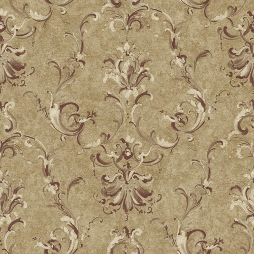 Free download Baton Rouge Taupe Painterly Ornamental Damask Wallpaper
