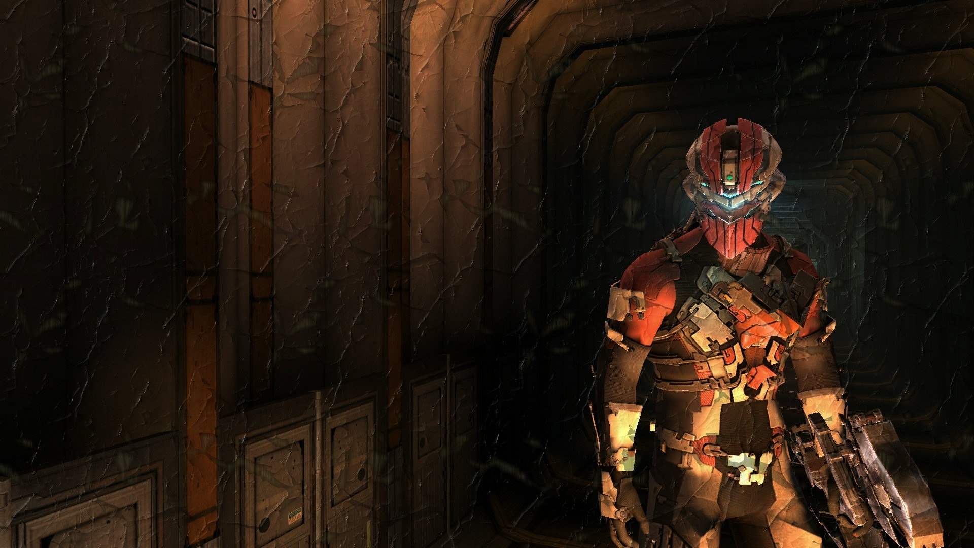 Dead Space Isaac Clarke Warrior Armor Weapons Wallpaper Background