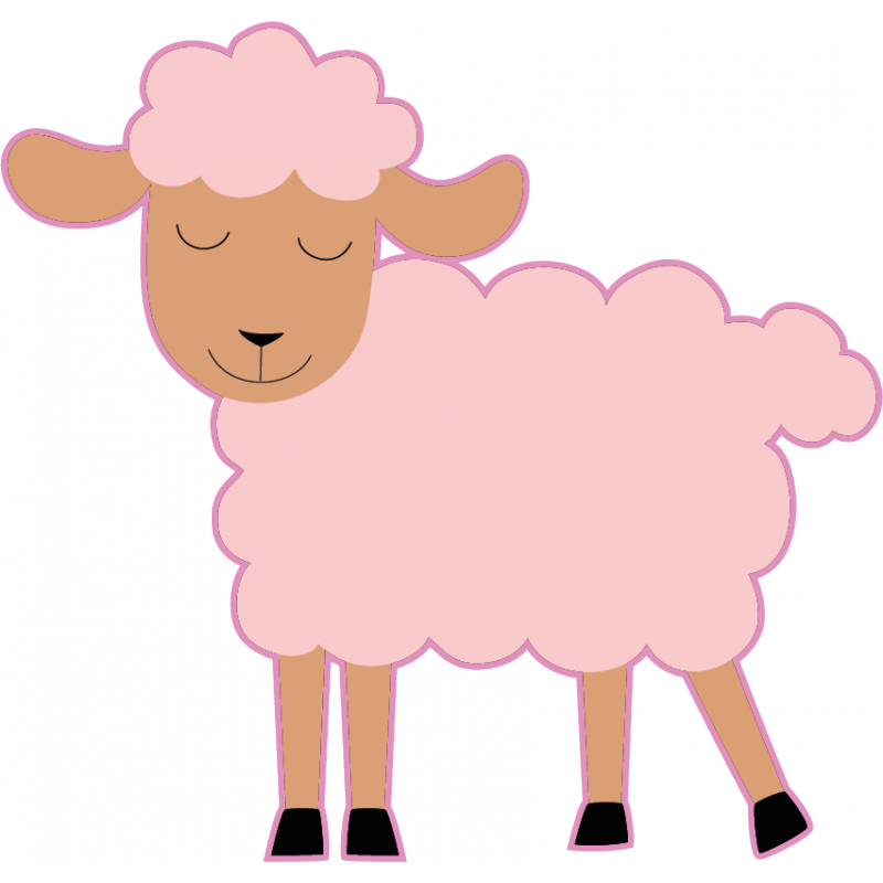 Wall Stickers For Baby Animals Decals Pink Sheep Sticker
