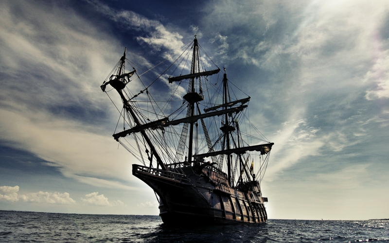 Oceans Pirate Ship Skydoll Wallpaper