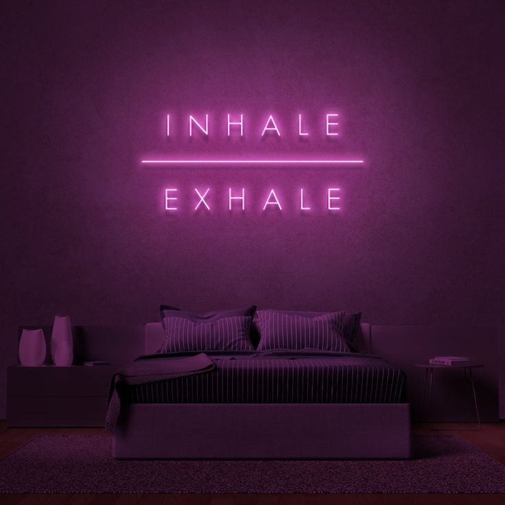 Inhale Exhale Neon Sign For Yoga Studio Gym Home Bar Cafe