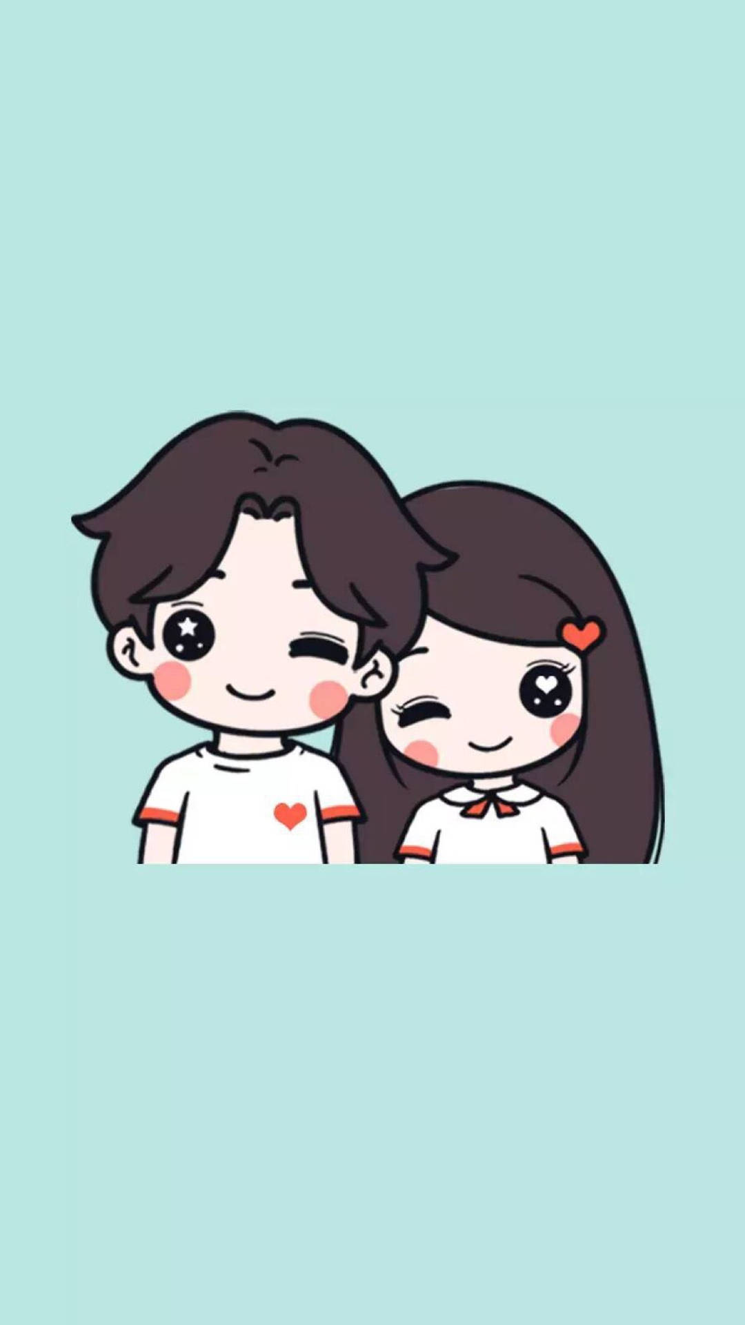Cute Couples Cartoon Wallpaper