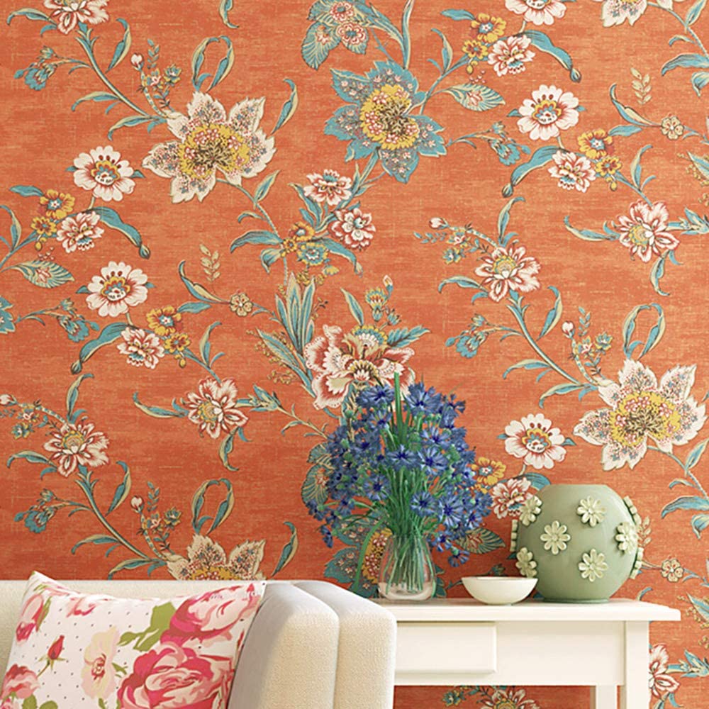 Amazon Peel And Stick Vintage Floral Wallpaper Self Adhesive