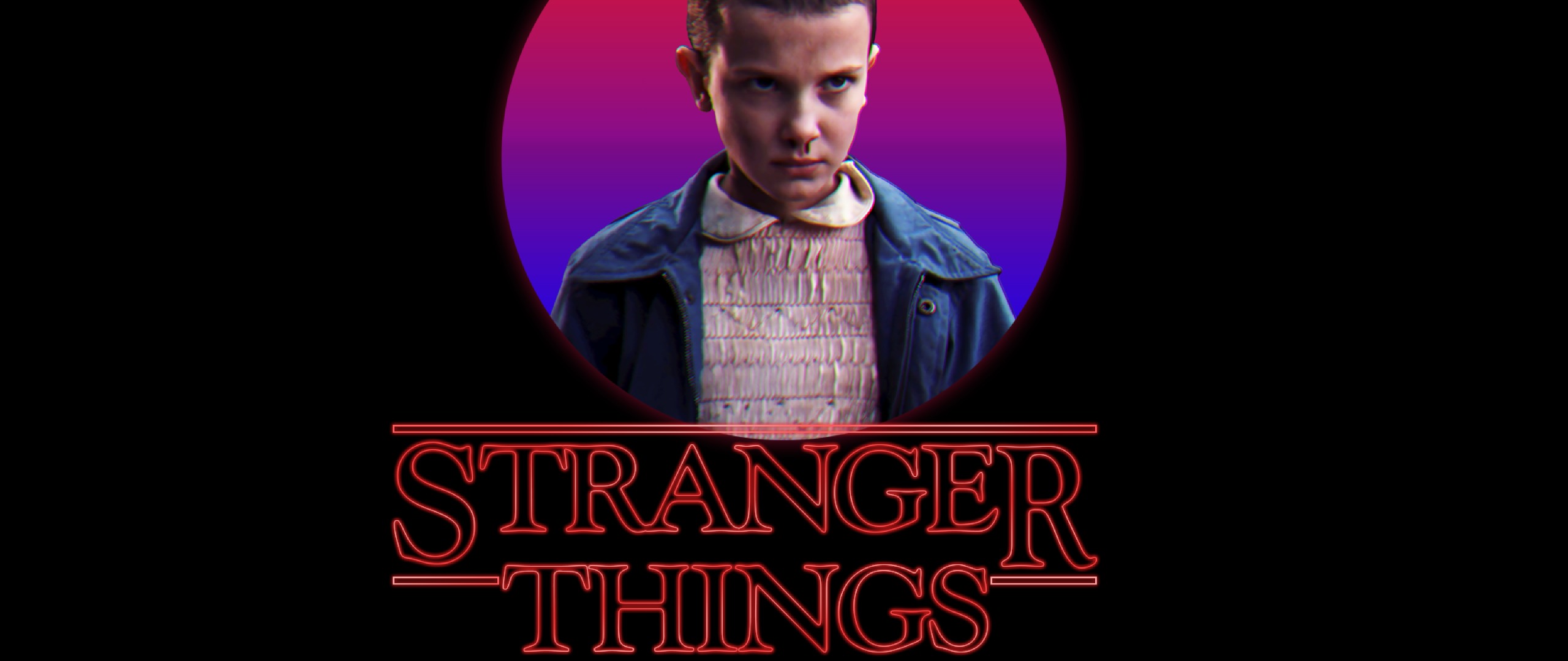 Millie Bobby Brown As Eleven In Stranger Things Logo Full