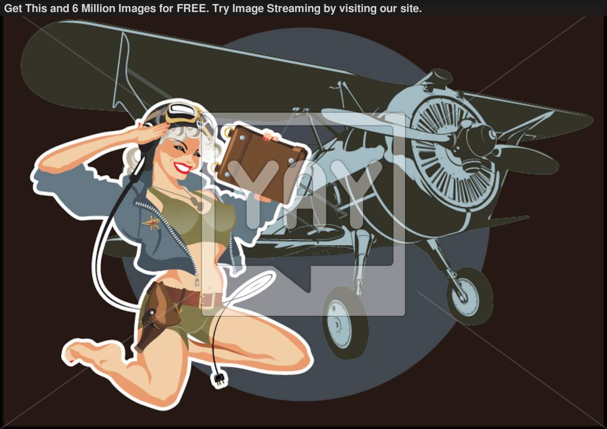 Air Force Pin Up Girl Wallpaper Vector Retro Military