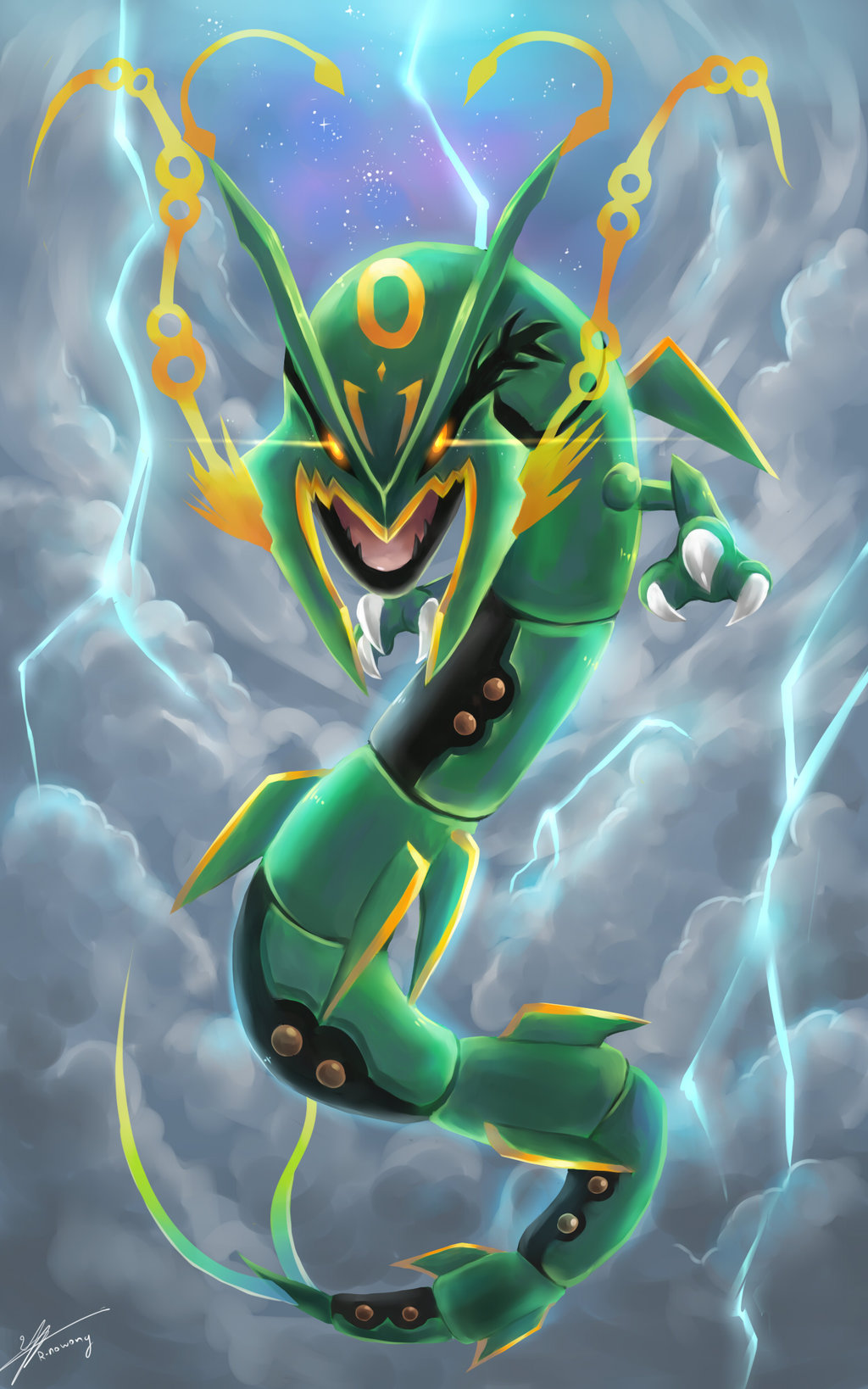 Ruler Of The Sky Mega Rayquaza By R Nowong
