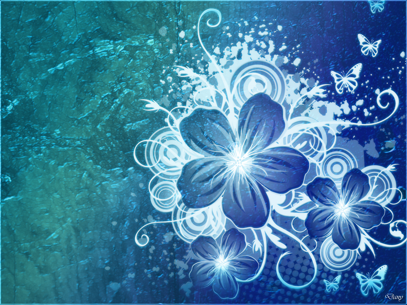 Blue Flowers desktop wallpaper