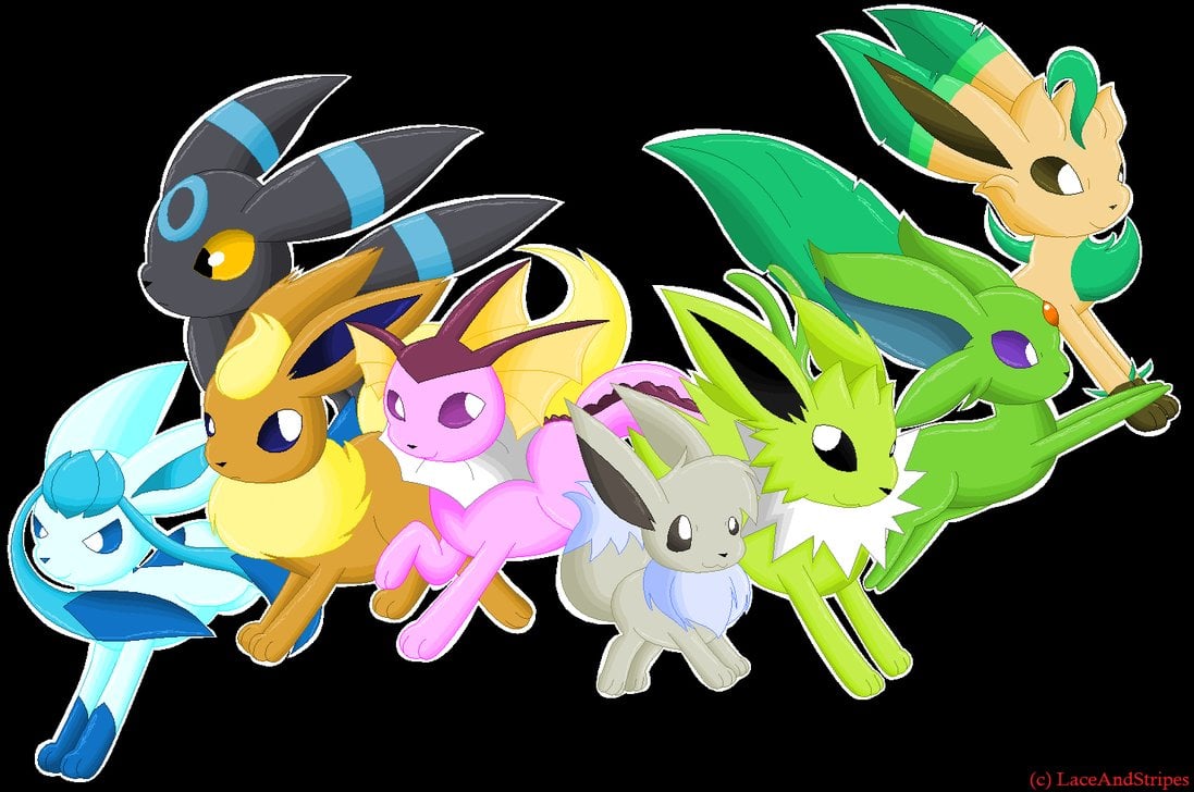 shiny eevee evolutions wallpaper