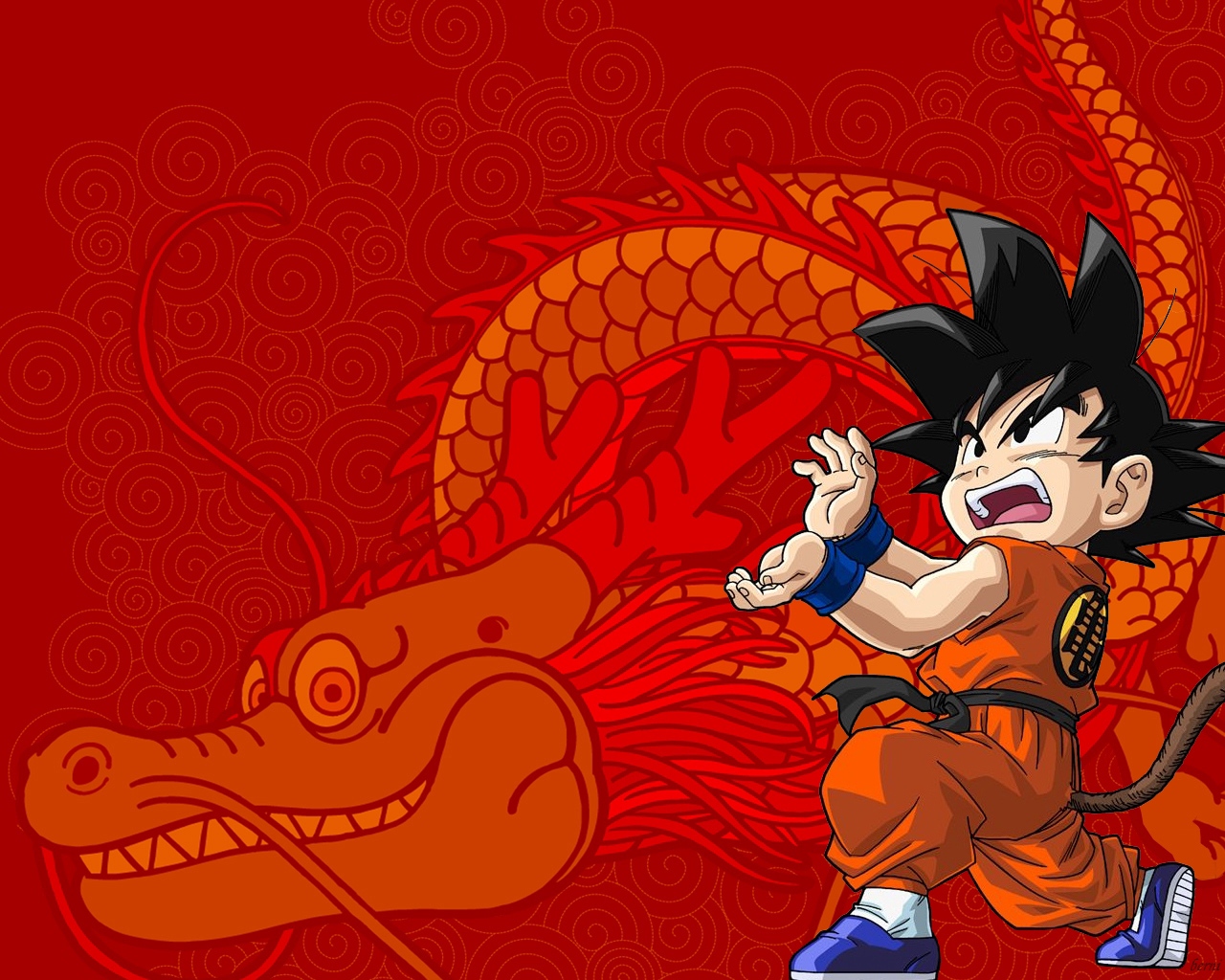 Wallpaper Son Goku Guy Brute Dragon