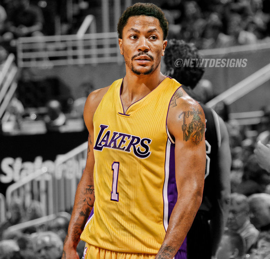 Derrick Rose Jersey Swap Los Angeles Lakers By Newtdesigns