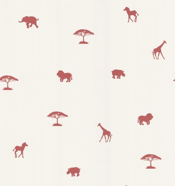 Red Animal Silhouettes Modern Wallpaper By Warehouse