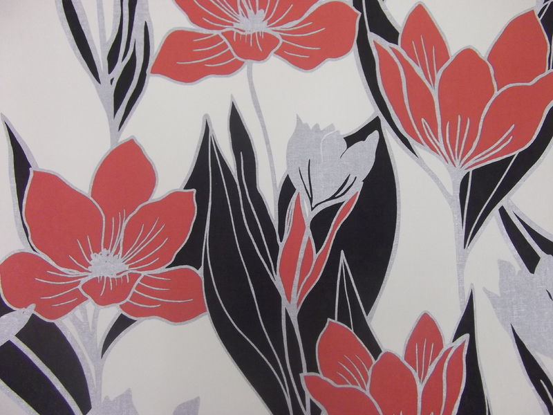 Creation Cream Red Flower Wallpaper Decorating Centre In