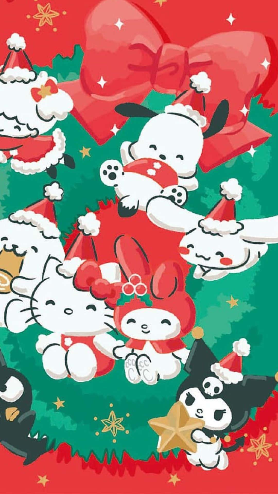 Download Kuromi celebrates a festive Christmas Wallpaper