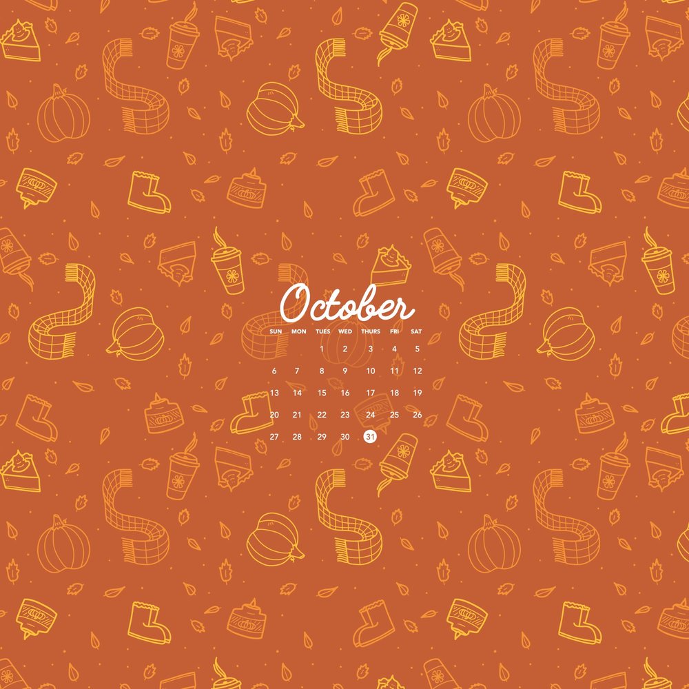 Wallpaper For October Six Leaf Design Logo