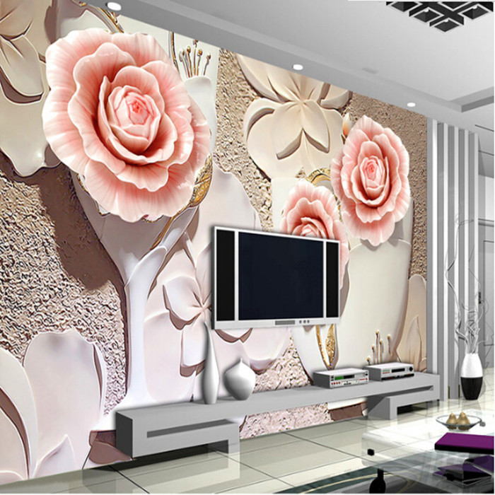 Embossed Flowers Mural Wallpaper 3d Full Wall Murals Print