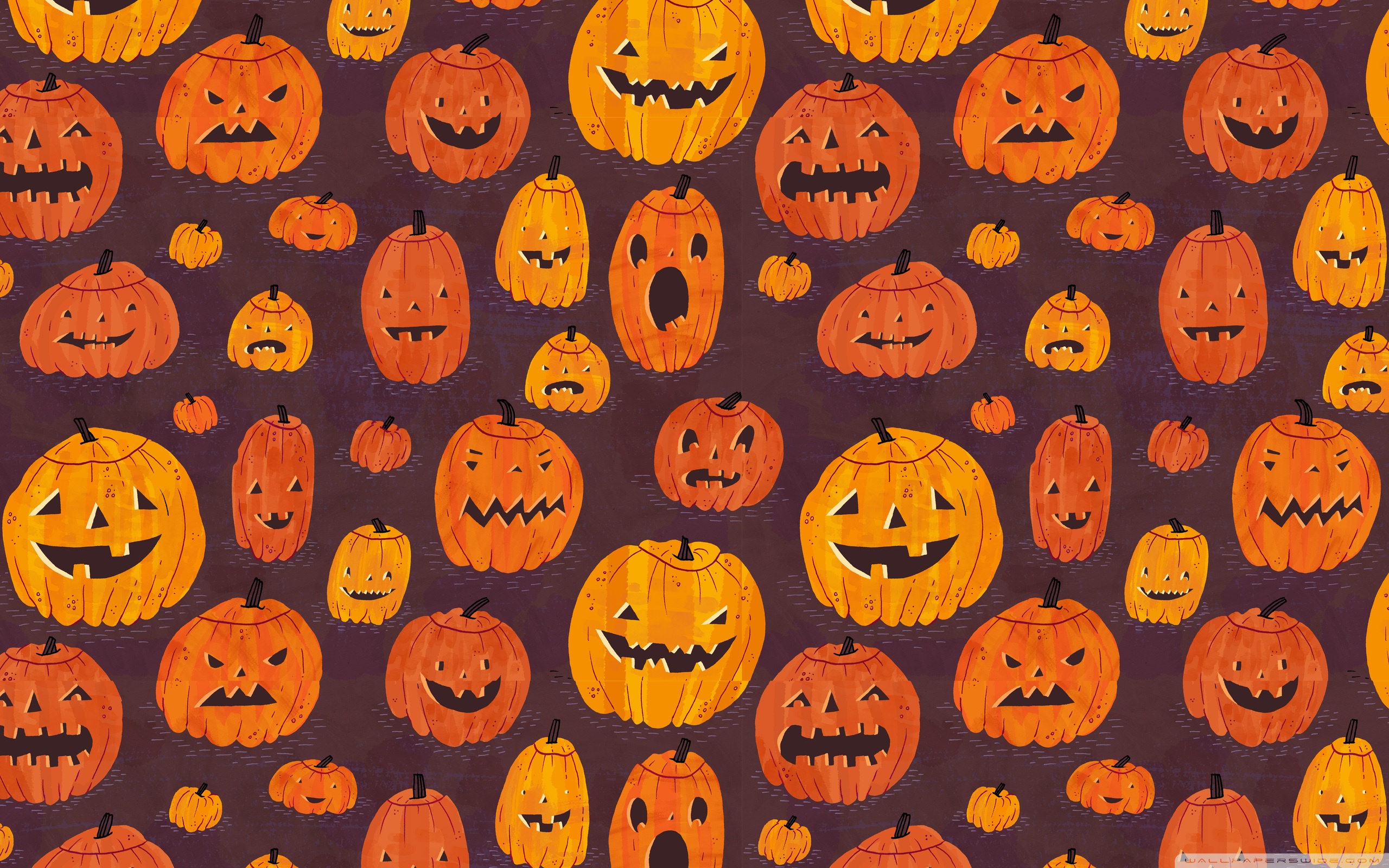 Halloween Pumpkins Pattern 4K HD Desktop Wallpaper for 4K Ultra
