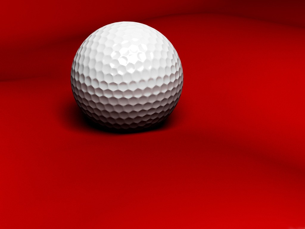 3d Golf Ball On Red Background Wallpaper HD