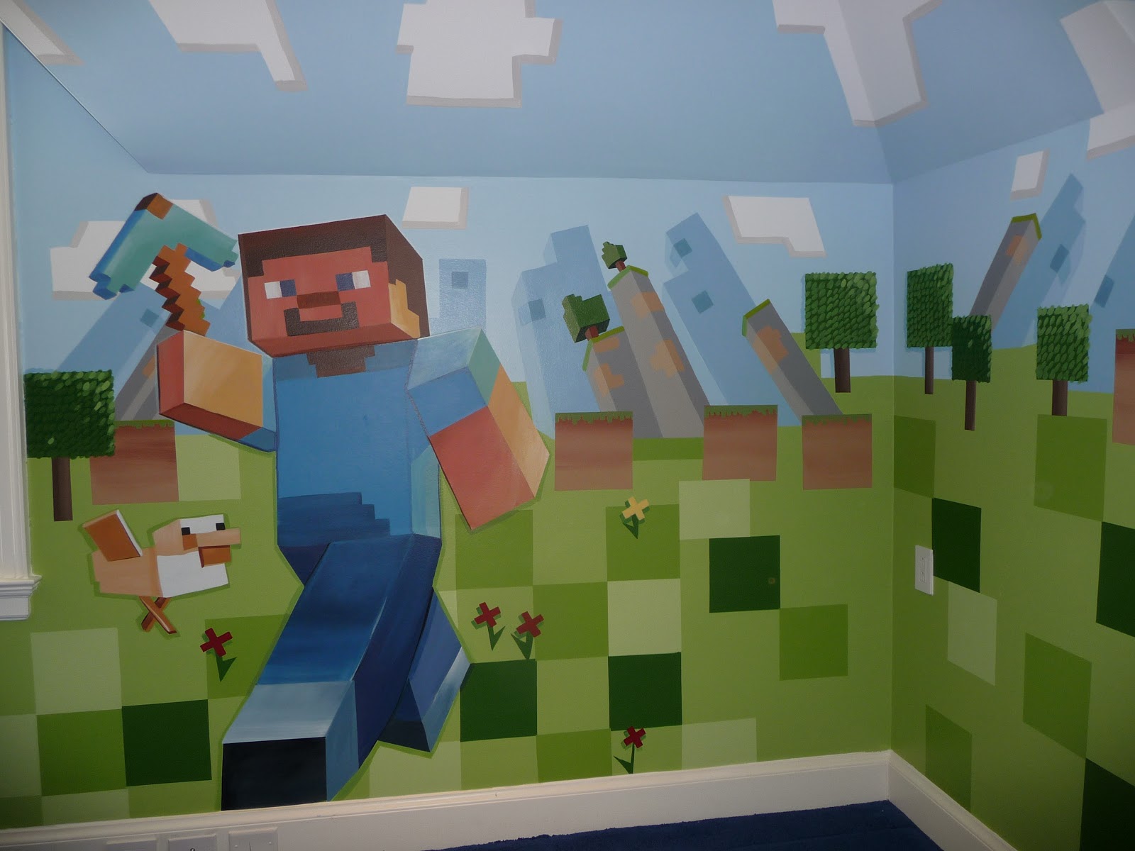 in love with Minecraft Steve and his trusty Duck 1600x1200