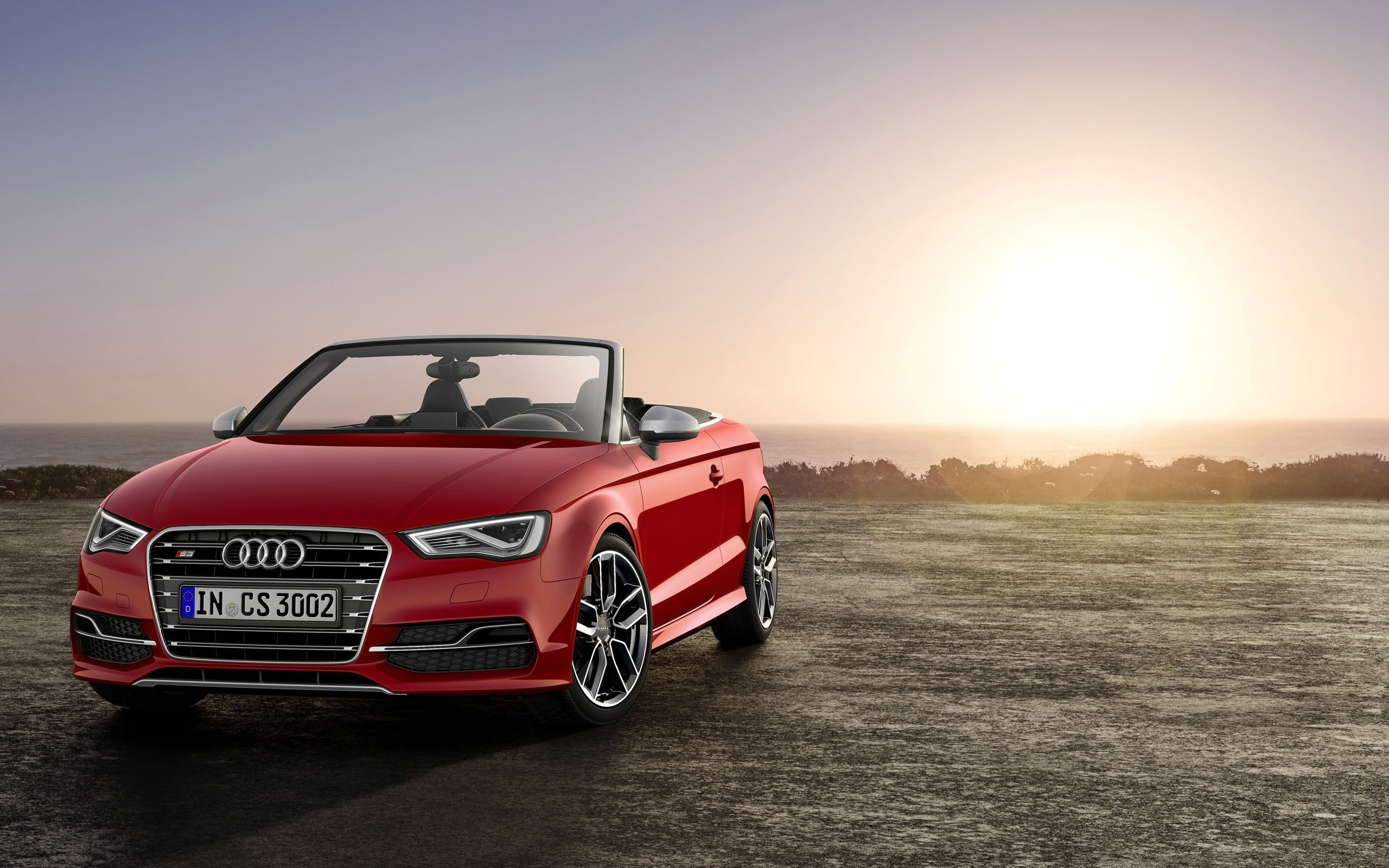 Red Audi Convertible Coupe Car S3 HD Wallpaper