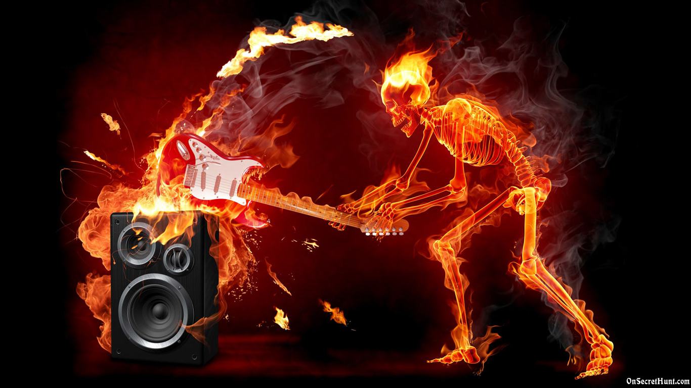 Music Fire Skull Wallpaper HD Wallumi