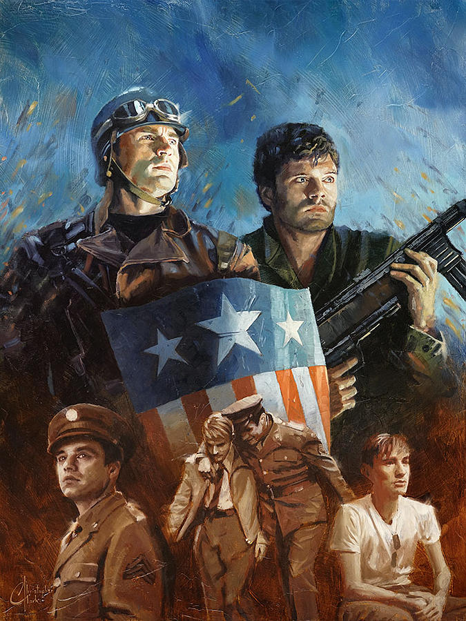 Marvel Steve Rogers And Bucky Barnes Painting By Christopher Clark