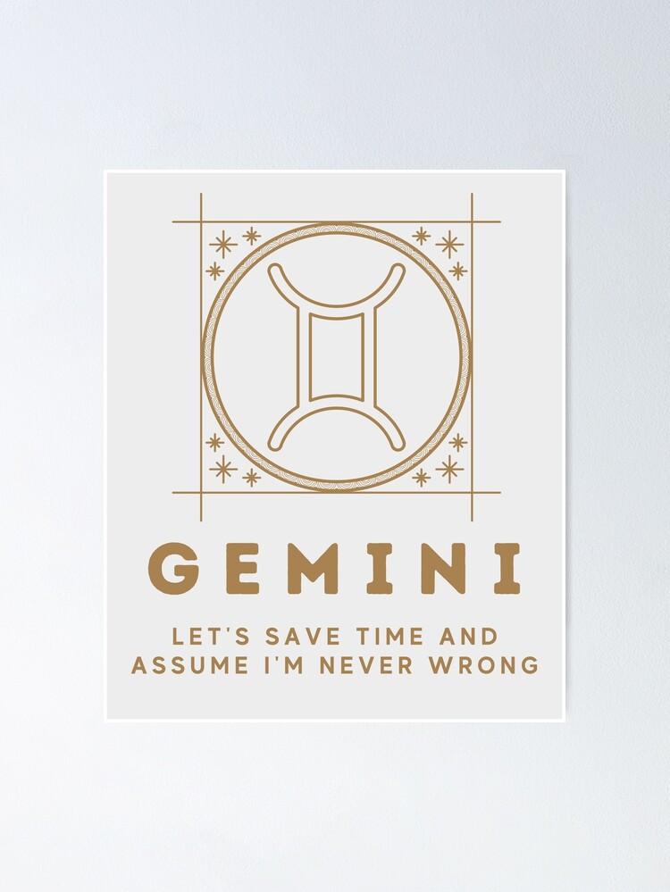 Gemini Let S Save Time And Assume I M Never Wrong A Funny Zodiac