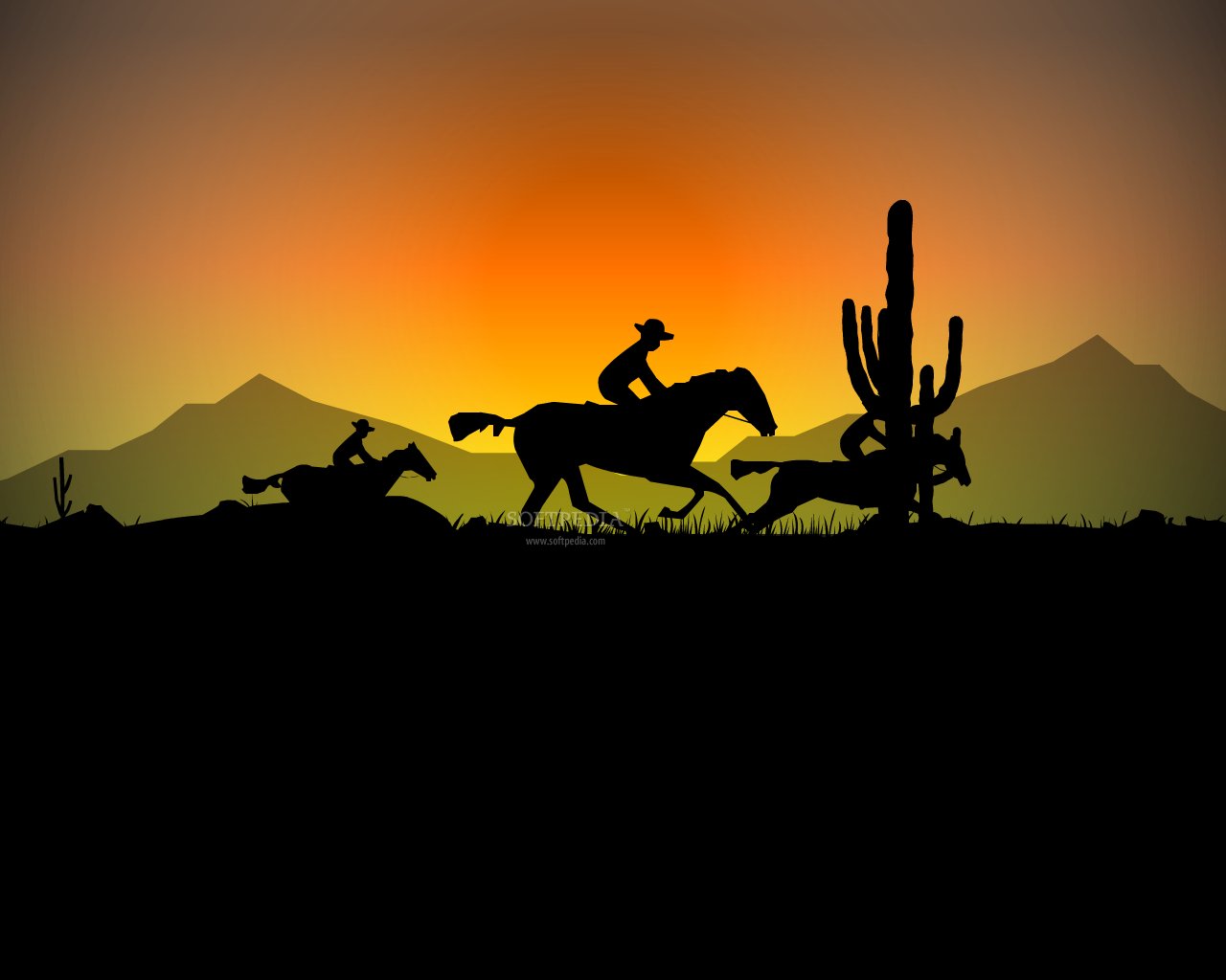 Cowboy Ride Screensaver   This is how your desktop will look like