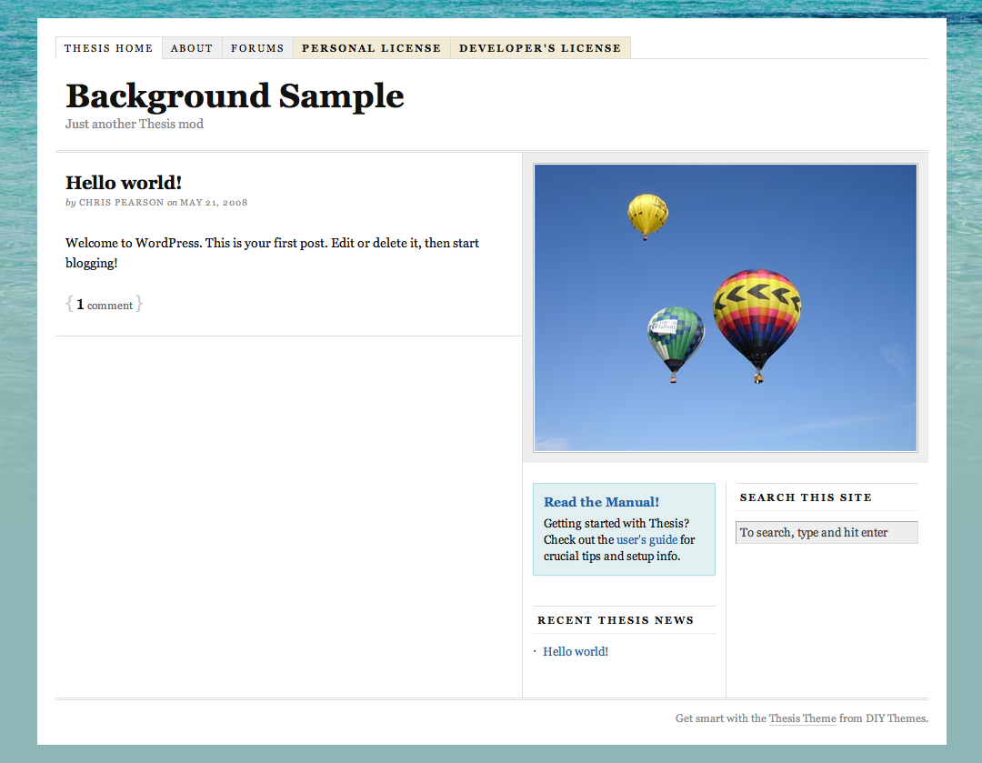 Add Custom Background To The Thesis Wordpress Theme