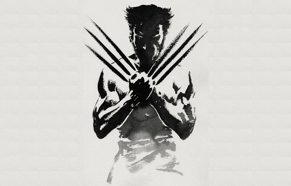 Wallpaper Wolverine Claws Pose Minimalism